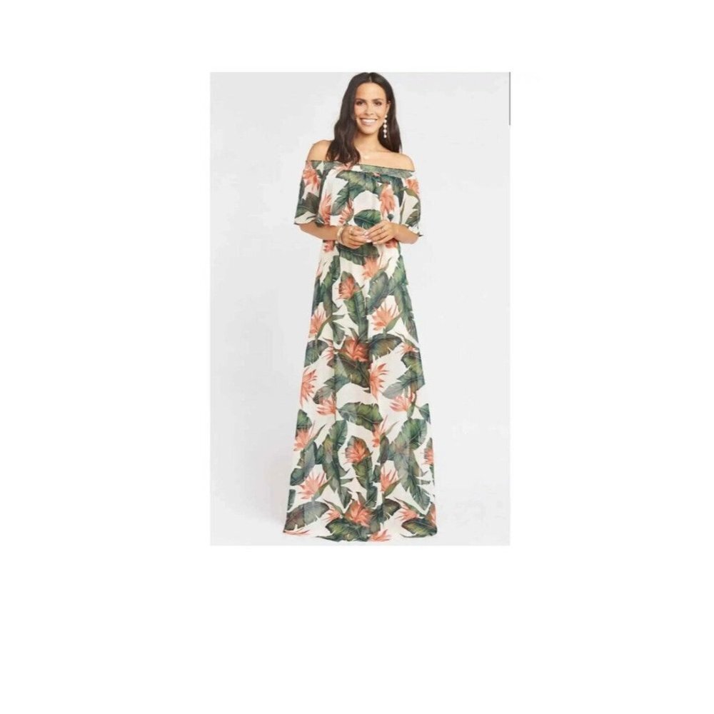 Show Me Your Mumu Woman's Hacienda Maxi Dress Paradise Found Chiffon SZ S